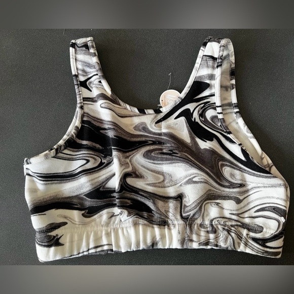 Charlotte Russe Other - Bra Charlotte Russe Refuge Athletics Marbled White and Black Tank Crop Top Size